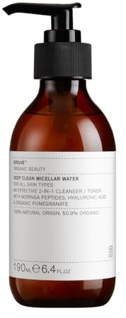 Evolve Organic Beauty - Deep Clean Micellar Water l Certified Organic Vegan Cruelty-free Clean Beauty (1 fl oz | 30 mL) - For All skin types