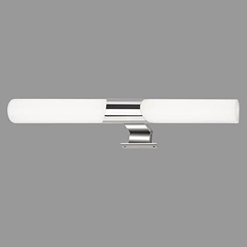 BRILONER - Spiegelleuchte Bad mit 2 in 1 Montage, IP44 Spritzwasserschutz, neutralweiße Lichtfarbe, Badezimmerlampe, Schrankbeleuchtung, Spiegellampe, Lampe Badezimmer, 47x12x5 cm, Chromfarbig