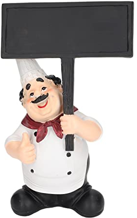 Cyrank Kochfiguren, Koch mit Tafel, Fetter Koch, Statue für Zuhause, Küche, Restaurant, Dekoration