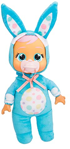 Cry Babies Tiny Cuddles Bunnies Brooks Babypuppe, 22,9 cm, weint echte Tränen, Blauer Hasen-Pyjama
