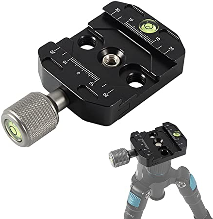 Gobesty Schnellwechselplatte Klemme Arca Swiss 50mm, Schnellspannklemme für Arca Swiss, Universal Arca Swiss Klemme Adapter QR-50, Quick Release Plate Clamp 1/4 to 3/8 für Stativ-Kugelkopf