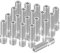 X AUTOHAUX Lot de 20 goujons de roue M14 x 1,5 à M12 x 1,5 pour VW Argenté