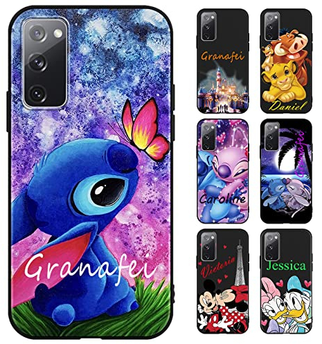 Personalisierte Handyhülle für Samsung Galaxy S20 FE/S20 Lite Hülle 6,5,Anime Stitch Motiv Personalisiert Benutzerdefinierte Name Text Individuelle Case Weiche Stoßfest Silikon Custom Schutzhülle