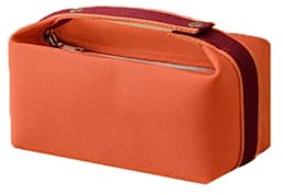 Trousse de maquillage tendance en toile orange-rouge – Cosmétiques – Trousse de toilette de voyage,Parfait pour les voyages et une utilisation quotidienne., Orange