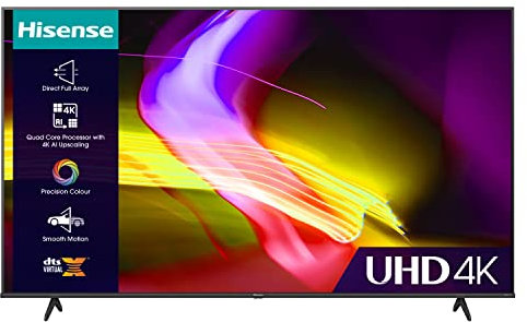 Hisense 50 Inch UHD VIDAA Smart TV 50E6KTUK - Dolby Vision, Pixel Tuning, Voice Remote, Share to TV and Youtube, Freeview Play, Netflix and Disney (2023 Model), Operating System VIDAA