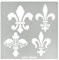 Aleks Melnyk Nr.251 Metallschablone, Fleurs de LYS-Symbole, französische Fleur-de-lis, Lilienblume, Ornament, Vintage, Muster, Vorlage für Holzverbrennung, Brandmalerei, Gravur, Kunsthandwerk, Kunst