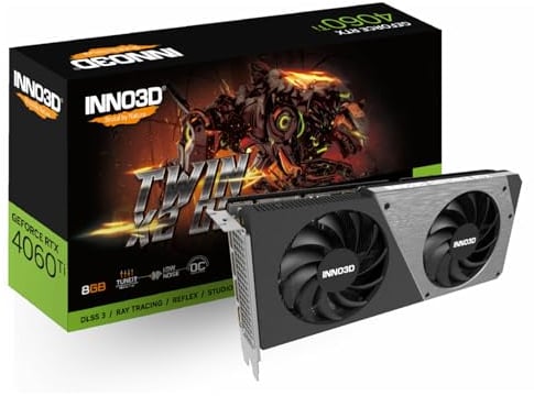 Inno3D Geforce RTX 4060 Ti 8GB Twin X2 OC Grafikkarte - 8GB GDDR6, 1x HDMI, 3X DP