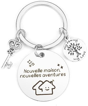 Porte Clé Maison - Cadeau Couple Moins De 10 Euros, Idée Anniversaire Mariage, Pour Amoureux Homme Femme, Collègue