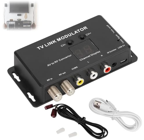 Modulatori RF rf tv video modulator Modulatore TM70 UHF TV LINK Convertitore da AV a RF Extender IR con Visualizzazione dei Canali Installazione e Moduladores RF
