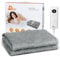 DOEL Electric Blanket Single 150x75cm, 66W Flannel Heated Underblanket with 10 Heating Levels, 3/12 Hours Auto-Off Timer and LED Display, Machine Washable, 220-230V, 50-60Hz, Grey