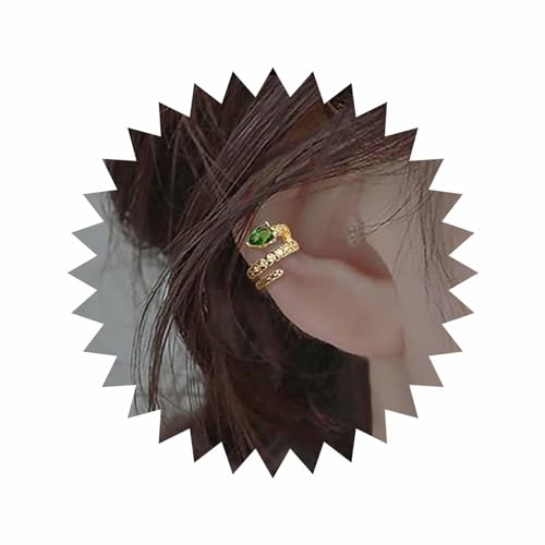 Inateannal Vintage Kristall Schlange Manschette Ohrringe Gold Schlange Manschette Wrap Ohrringe Schlange Crawler Climber Ohrringe Smaragd Schlange Ohr Climber Ohrringe Schmuck Für Frauen Und Mädchen