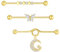 Besyvvin 3stk Industrial Piercing Bars 38mm Gold Chirurgenstahl 14G Pfeil Schmetterling Scaffold Ohr Piercing Schmuck