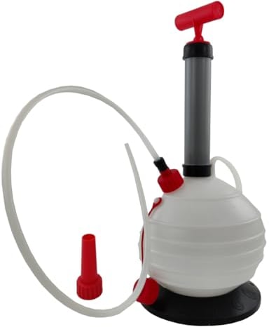 Oil Extractor Pump - Vacuum Syphon Pump for Engine Oils, Coolant, Fluid Removal 6L - 4 Different Hose sizes and Adaptors