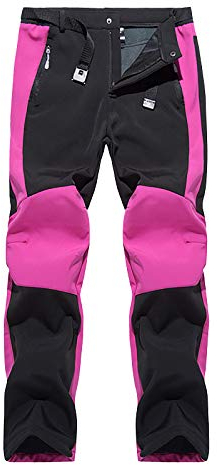 Skihose Damen - Schneehose mit Reißverschluss Taschen Ski Thermohose Winddicht Wanderhose Taille Knopfleiste Snowboardhose Wasserdicht Regenhose Thermo Winter Outdoorhose