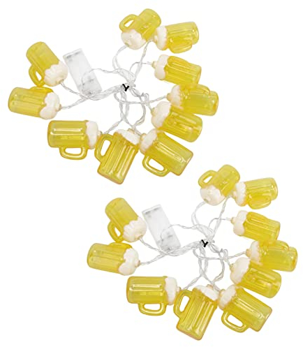 Fdit 2 Stücke Lichterketten Party Innen Lichterketten Bier Lichterketten Außen Dekorative Bierkrüge Dekoration Bier Kreative Lichterketten für 10 Led 10 Leds Außerhalb 6,5 Fuß Innen