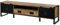 MASSIVMOEBEL24.DE | Blackburn TV-Board aus Massivholz u. Eisen #112 | aus Mangoholz - Natur, lackiert | mit 2 Schiebtüren, 5 Fächer und 2 Schubladen | 220x45x55 cm | Spind-Optik und Locker-Room-Style
