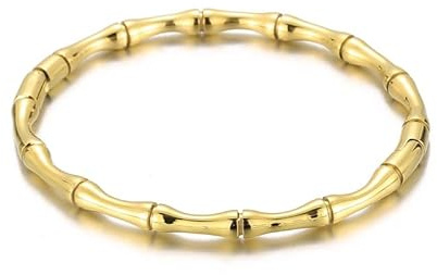 BSLVWG 18K Gold überzogene Liebe Freundschaft Armband Armreif Manschette Klassische Bambus Joint Armband Geschenke für Muttertag Valentinstag Hochzeit Paare und Geburtstage
