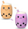 GDGZT Wenden Bubble Tea Kuscheltier, Süße Bubble Tea Plüschtier Stimmungs Kuscheltier, Flip Bubble Tea Kissen für Mädchen und Jungen, Kawaii Kuscheltier Geschenk für Kinder & Erwachsene (Braun & Lila)