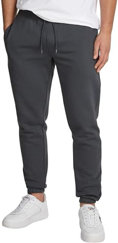 Tommy Jeans Herren Jogginghose Slim Fit Flag mit Tunnelzug, Grau (New Charcoal), L