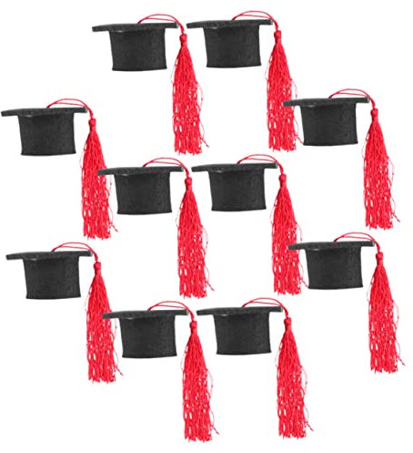 MUCKLILY 10 Piezas Mini Sombrero De Doctor Sombrero Doctoral Adornos De Vino Etiquetas De Vino para Botellas Sombrero Personalizado Cubierta De Botella Mini Botellas Tapones De Decoración