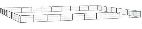 ShGaxin Hundekäfig, 36 Paneele, pulverbeschichteter Stahl, Laufstall für Hunde, Laufstall, Kaninchenstall, Hundegehege, Zaun für Hunde, Schwarz, 100 x 50 cm