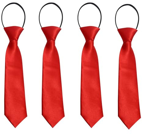 FUIPVGI 4 Piezas Corbata para Niños con Banda Elástica Flexible, Corbata Pre-atada con Aire de Seda y con Elástico Brillado, Corbatas Escolares para Niños Niña Escolar Uniforme Boda Fiesta