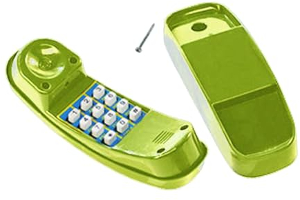 predolo Schnurgebundenes Telefon mit Wählscheibe, wandmontierbares Tischtelefon, Montessori Sensorik Spielzeug DIY Geschenk für Baby Kinder, Hellgrün
