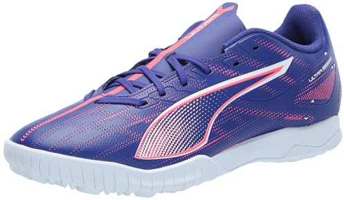 PUMA 5 Men's Ultra Play Turf Trainer Soccer Cleats, 11, Lapis Lazuli White-Sunset Glow, 10 UK