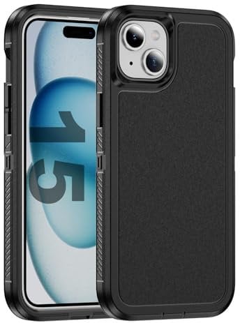 Tuvror for iPhone 15 Case, Shockproof Dustproof Drop Proof, Military-Grade Protection, Dual Guard Case for iPhone 15 (6.1 inch), Black