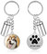PiercingJak Schlüsselanhänger mit Foto Text Gravur Hund Katze Pfote Memorial Asche Urnen Flasche Anhänger Andenken Erinnerung Schmuck Personalisierte Geschenke, Silber