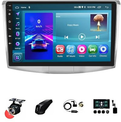 BOJONTN 10 Pollici 2 DIN Android 13 Auto Stereo Radio per Volkswagen Passat B7/B6 2010-2015 con Car Play Senza Fili GPS Telecamera Posteriore Comandi al Volante Bluetooth(T1[1+16G])