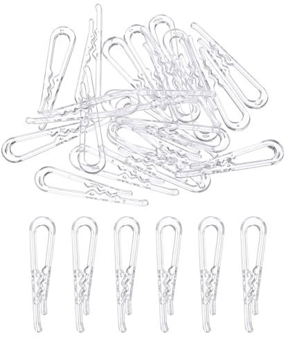 sourcing map Lot de 100 pinces crocodiles en forme de U avec dents, pinces à linge pour chaussettes, pantalons, cravates, chemises, vêtements Transparent 4,1 cm