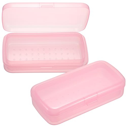 OGANAZI 2 Stück Kunststoff-Nagelkunst-Desinfektionsboxen mit Tablett, Nagelkunst-Sterilisator, Reinigungsschale, Aufbewahrungs- und Sterilisationsschale für Nägel, Pinzetten, Haarschneider, Maniküre,