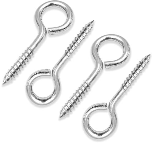 TuseRxln Ösenschraube Edelstahl Schraubösen M8, 4 Stück Edelstahl Schraubösen, Ringschraube Robuste Rostfrei, Haken Zum Schraubhaken, für DIY Kork Handwerk, Hängende Holzrahmen.