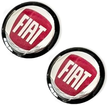 2 adesivi con logo 14 mm di diametro per auto Fiat, per chiavi, telecomando, ecc. Adesivi con logo (14 mm, 2 pezzi, colore nero, argento, rosso epossidico)