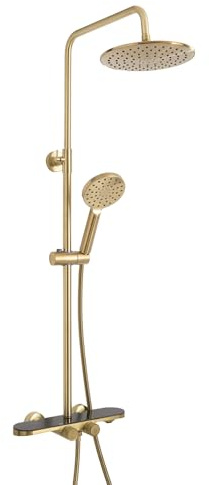 MILANO Round Bar Valve Shower Head Multifunction Handset Bath Spout Brass