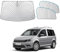 ZATOOTO Frontscheibe Sonnenschutz für VW Caddy, Windschutzscheibe Sonnenschutz Innen Faltbar, Thermomatten Magnetisch, Verdickte, blockiert 99% UV-Strahlen, 3er Set