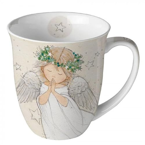 Tasse Kaffeetasse Teetasse Becher Mug 0,4 l Fine Bone China Porzellantasse Weihnachten Advent (Engel)