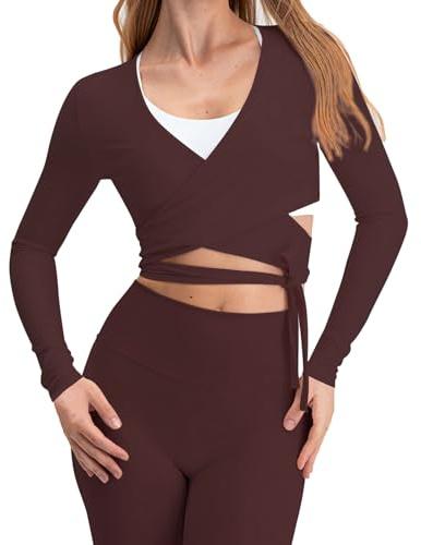 Chemisier enveloppant pour femme - Pour ballet et pilates - Pour sports de base, yoga, course à pied, gym, entraînement