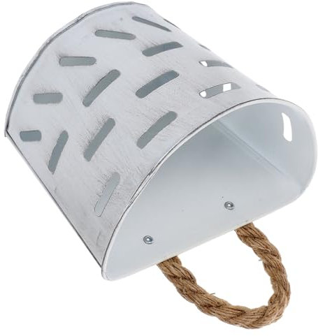 GALPADA Maceta Colgante De Pared Vintage De Hierro para Jardineras para Barandilla Pequeño Blanco Diseño Retro Decoración Interior y Exterior