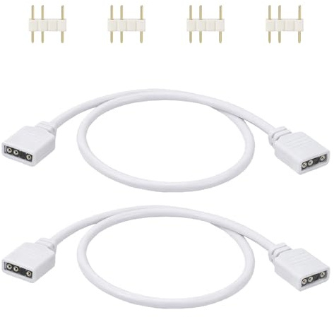 2 Stück ARGB Kabel Weiß ARGB Verlängerung Kabel Fan Splitter | 5V 3-poliges Buchse auf Buchse LED Synchronkabel Draht für CPU-Kühler PC RGB-Fans LED-Serien(30cm)