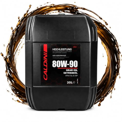 Caldini SAE 80W-90 Hypoid Getriebeöl GL-5, 20 Liter, mineralisches Mehrbereichsöl für Schaltgetriebe, Achsen, Differentiale und Hypoidantriebe, MIL-L 2105 D, Made in Germany