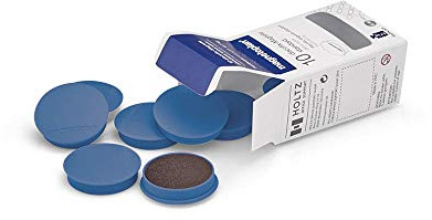 magnetoplan Premium Magnete Discofix standard | ØxH 30x8mm | 10 Stück, dunkelblau | Haftkraft: 0,7 kg | Magnete für Magnettafeln und Whiteboards | Kratzfreie Spezialbeschichtung | Leicht abnehmbar