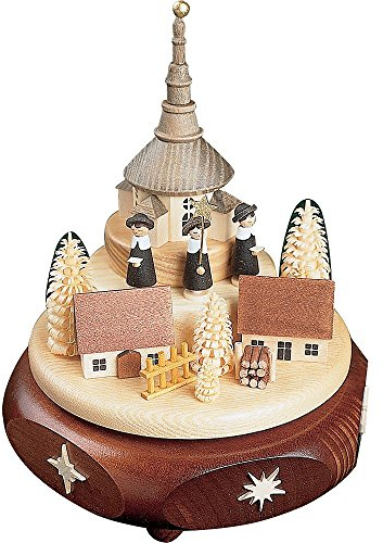 Richard Glässer Spieldose Seiffener Kirchdorf mit Kurrendesänger Erzgebirge