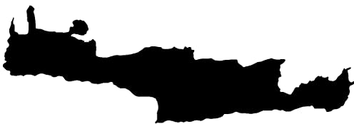 Samunshi® Kreta Aufkleber Insel 10 x 3,4cm schwarz
