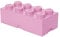 LEGO Storage Brick 8 Knobs LIGHT PURPLE - Stackable Plastic Storage Box with Lid for Kids and Adults Desk Organizer and Toy Box - 12.1L Capacity