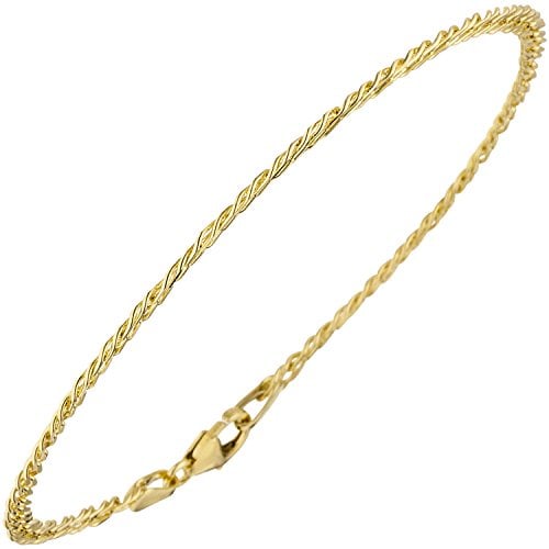 Jobo Damen Herren Zwillings-Panzer-Armband aus 8 Karat 333 Gold 2,7 mm 19 cm