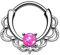 Piercingfaktor® Piercing Universal Clicker Schild Ring Septum Nasenpiercing Lippenpiercing Tragus Helix Ohr mit Opal Silber Pink