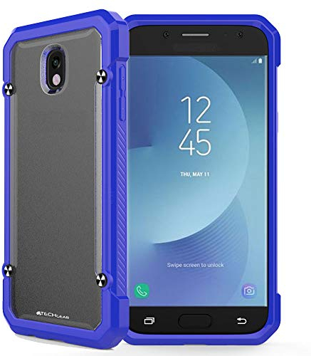 TECHGEAR Galaxy J5 2017 Case - [Fusion Armour] Premium Slim Hybrid Tough Rugged Protective Bumper Case Heavy Duty Protection Cover Compatible with Samsung Galaxy J5 2017 (SM-J530 Series) - Blue