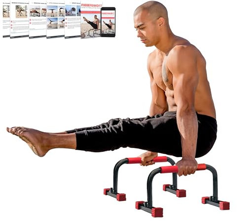 Rubberbanditz Parallettes Bars für Liegestütze und Dip, leicht, robust, rutschfest, Parallelstangen, Ständer für Handstand, Calisthenics, Gymnastik und Körpergewichtstraining (leicht)